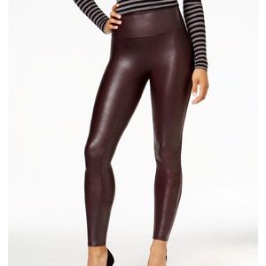 Spanx Faux Leather Leggings Wine Women’s Medium